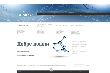 Уеб сайт на фирма Solimex - производител