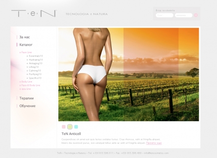 Уеб сайт дизайн TEN Cosmetics